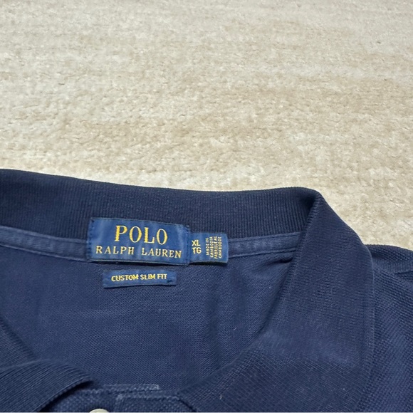 Polo Ralph Lauren Big Pony Crest Crest Emblem Navy Blue Custom Slim Fit XL - Picture 3 of 8